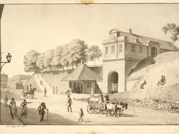 Billede af Nørreport lavet af Eckersberg i 1807