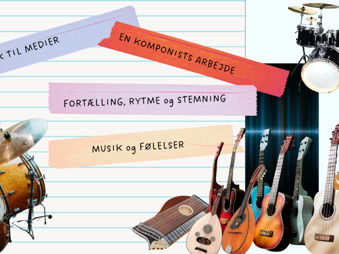 Notesblok, instrumenter samt digital tone