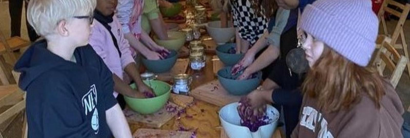 Elever fermentere kål på BaneGaarden
