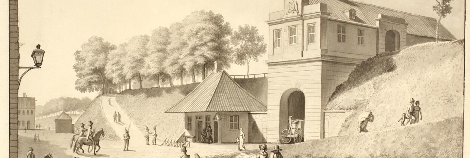 Billede af Nørreport lavet af Eckersberg i 1807