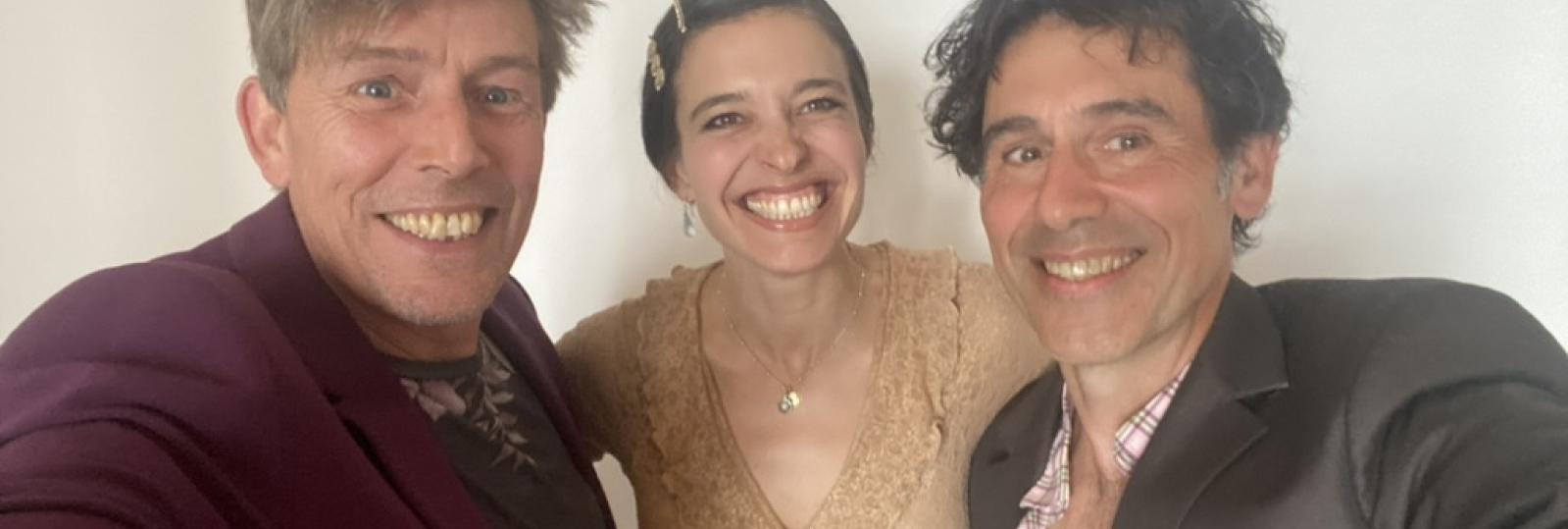 Den smilende flamenco Trio, Anders , Catherine og Thierry