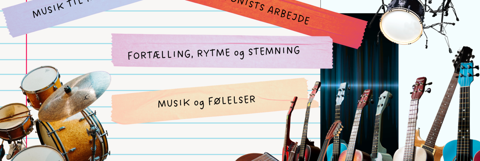 Notesblok, instrumenter samt digital tone