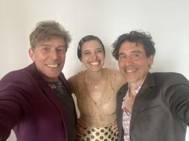 Den smilende flamenco Trio, Anders , Catherine og Thierry
